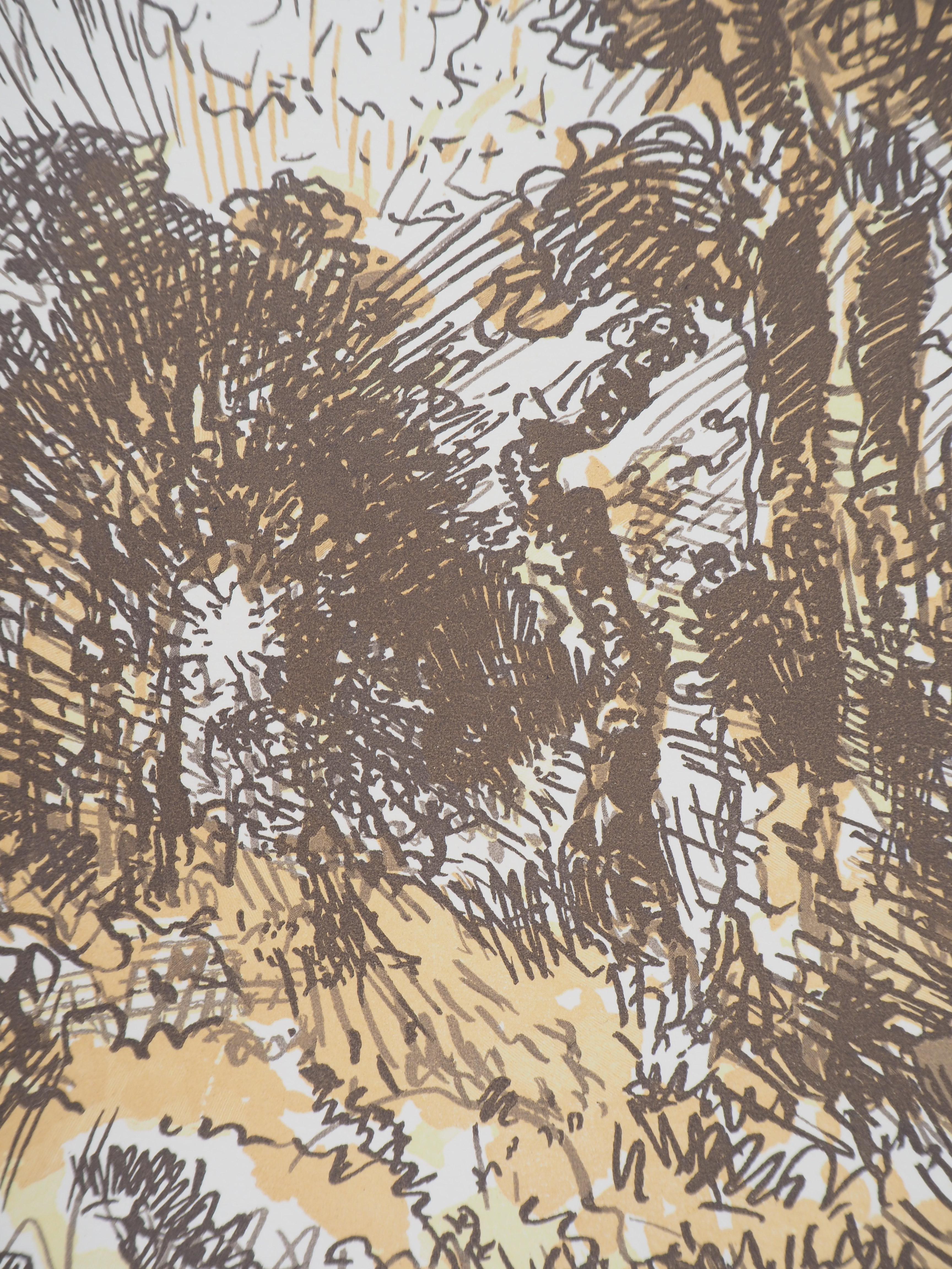 Wild Forest - Gravure originale sur bois, signée et numérotée - Moderne Print par Camille BELTRAND