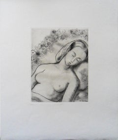 Desnudo dormido - Grabado original, 1943