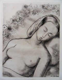 Desnudo dormido - Grabado original, 1943