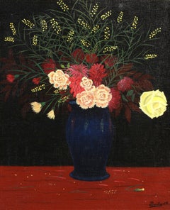 Fleurs - French Naive Still Life Floral Oil Painting by Camille Bombois