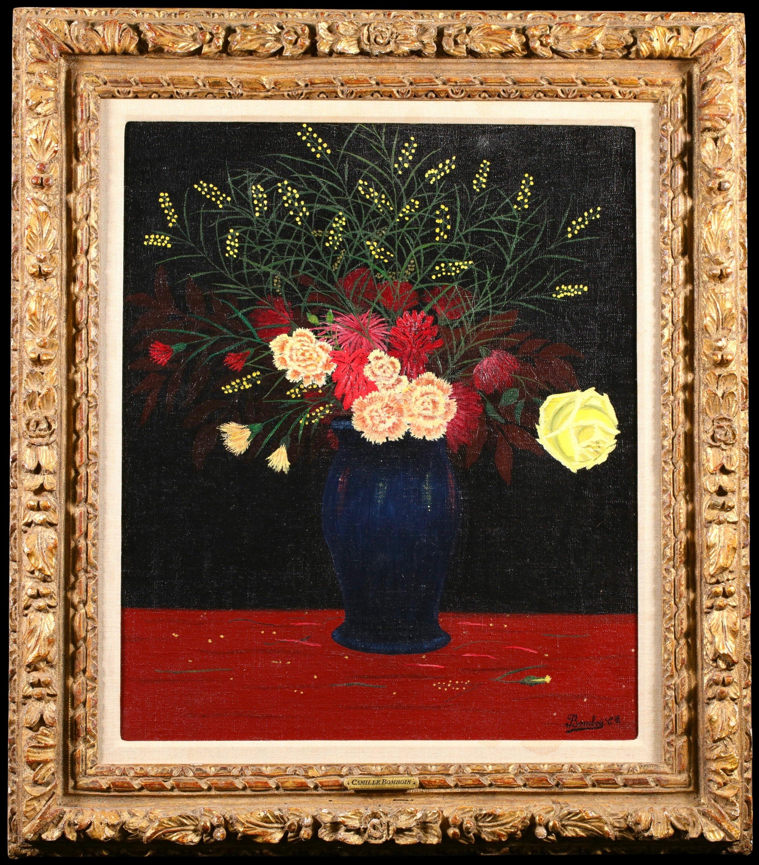 Fleurs - Französisch Naive Stillleben Floral Ölgemälde von Camille Bombois