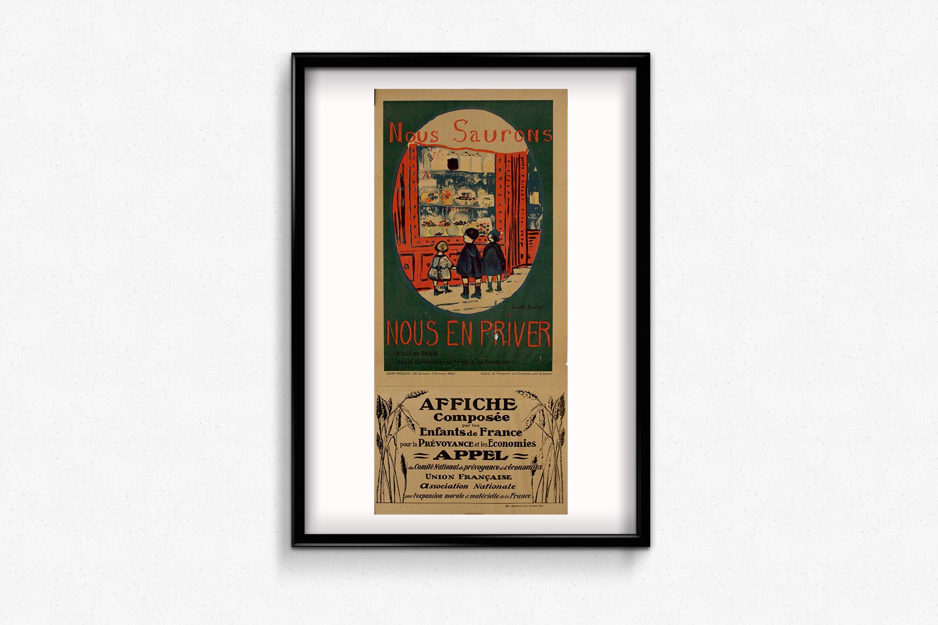 Cette affiche originale de 1918 de Camille Boutet, intitulée 