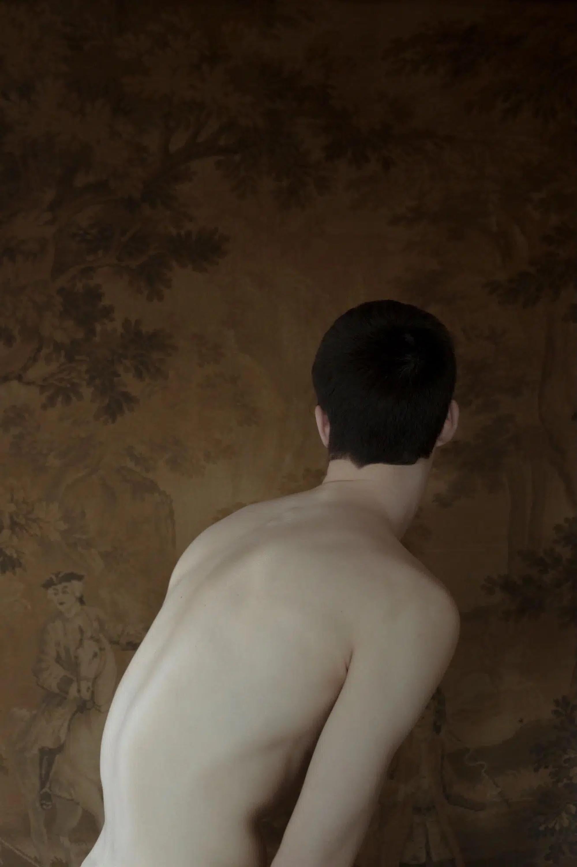 Him by Camille Brasselet - Nude art photography, male body, brown background
