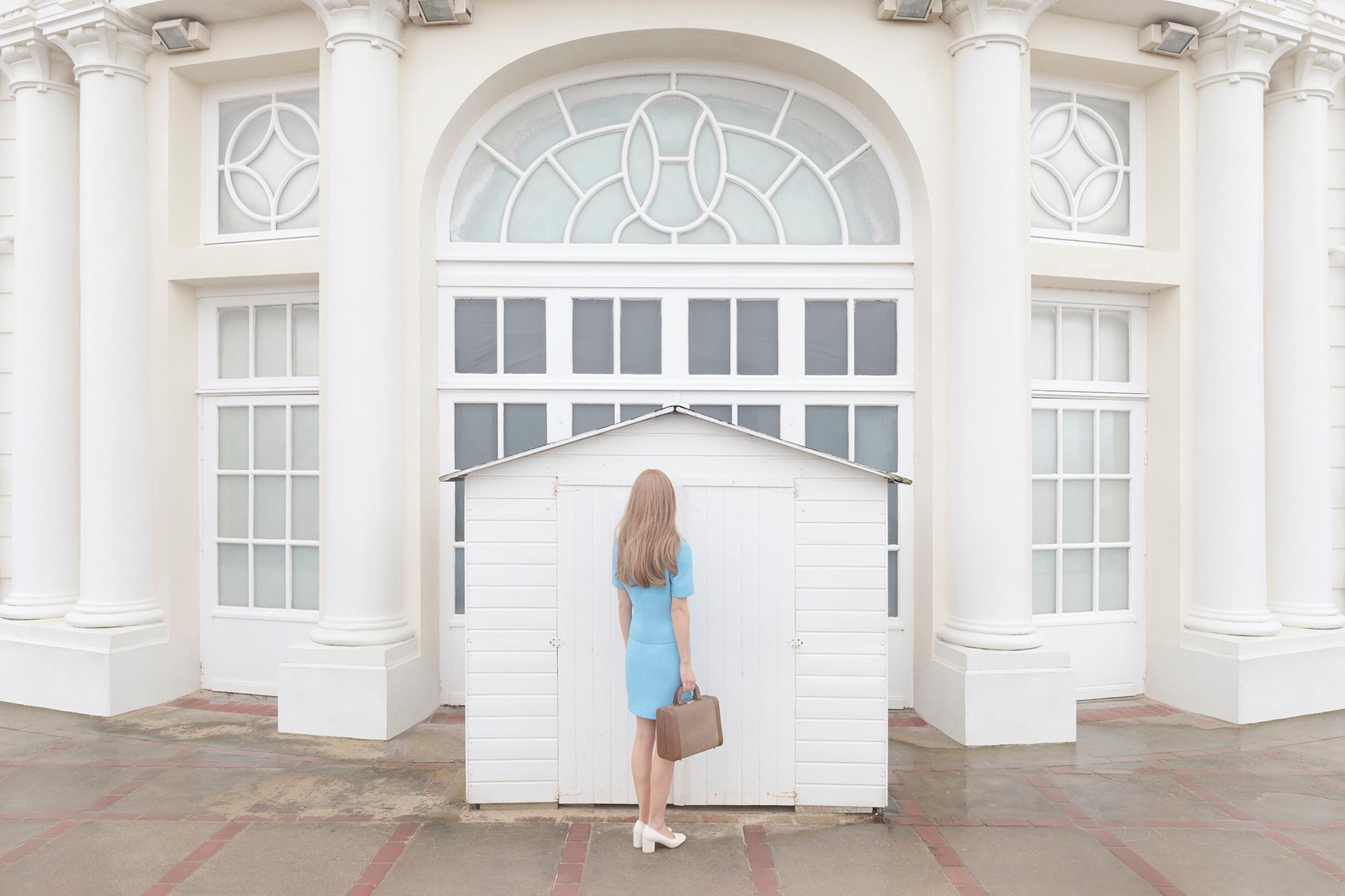 Houlgate Casino by Camille Brasselet - Contemporary photography, woman, pastel