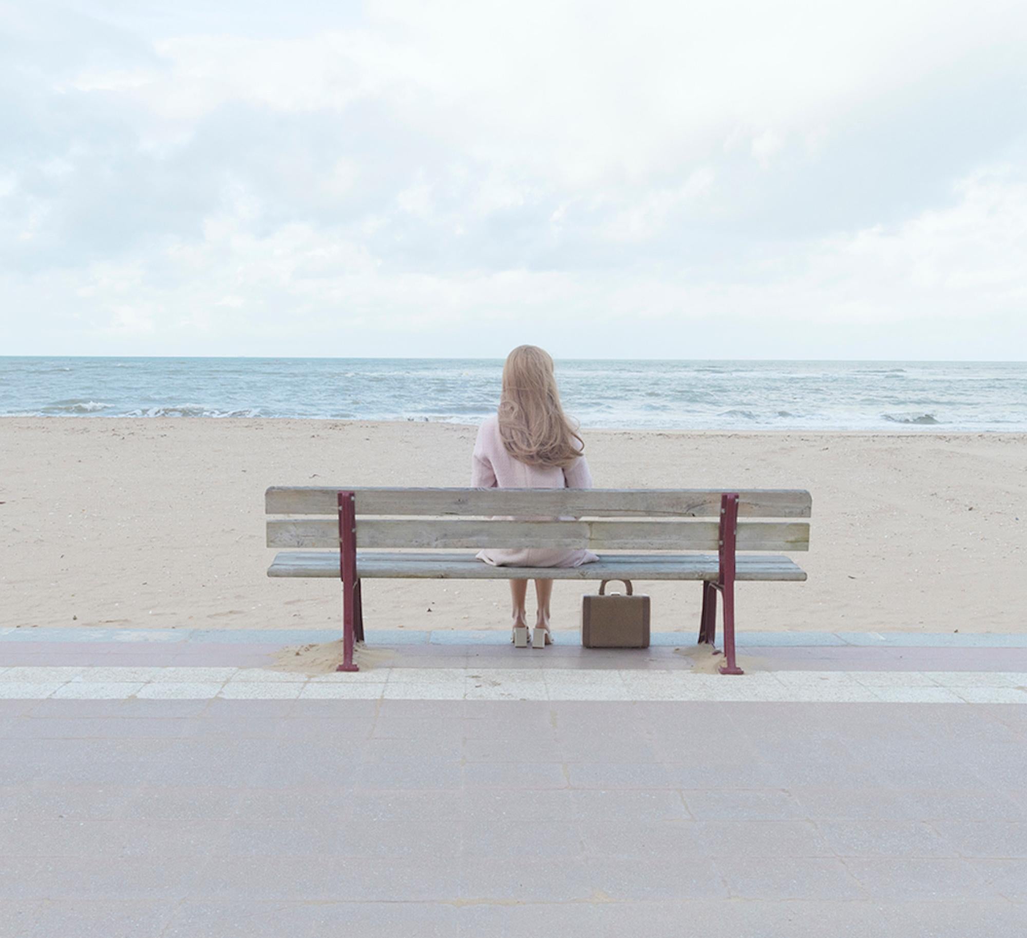 Houlgate Promenade by Camille Brasselet - Contemporary photography, beach, woman For Sale 4