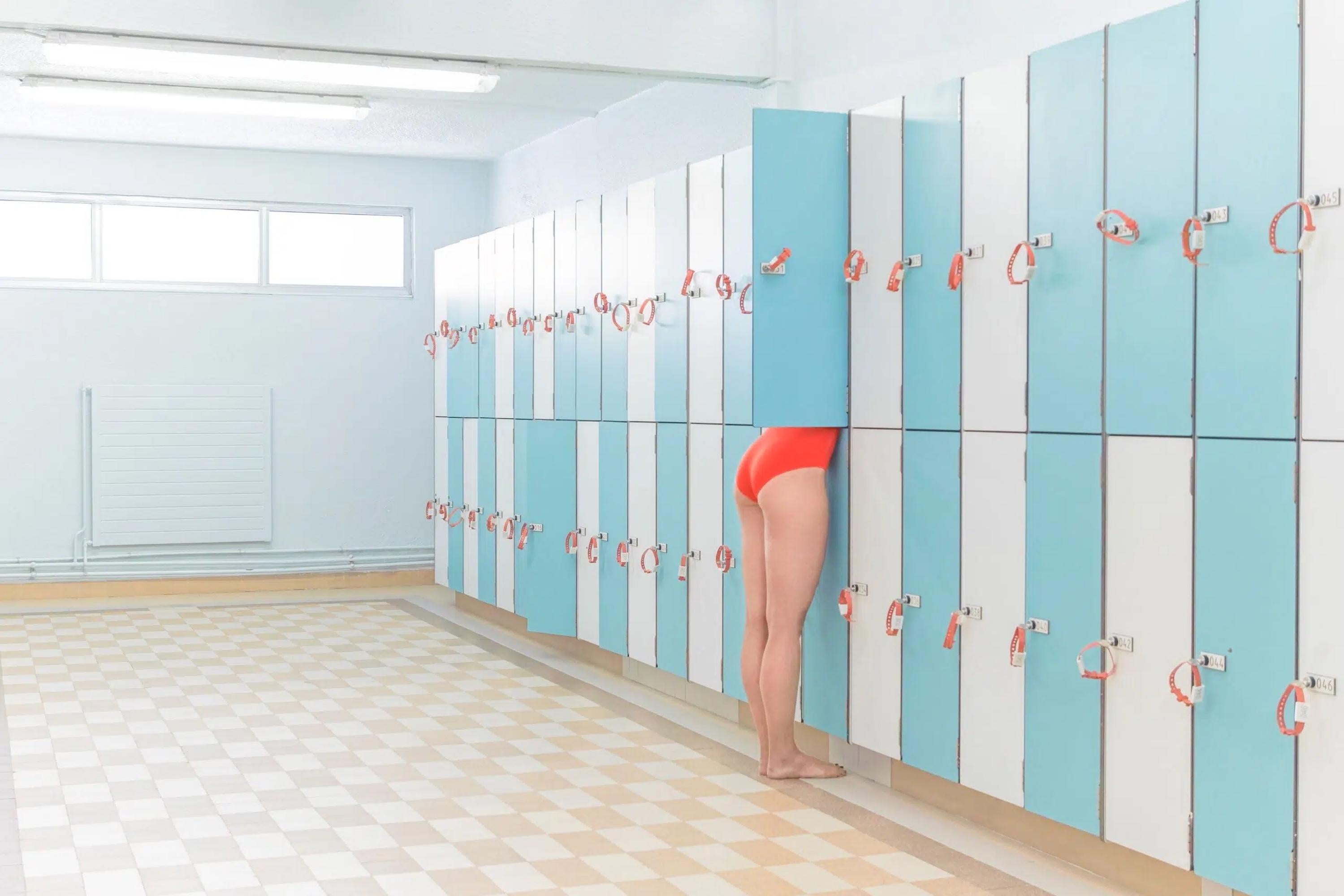 The pool n°3 by Camille Brasselet - Contemporary fine art photograph, blue, swim