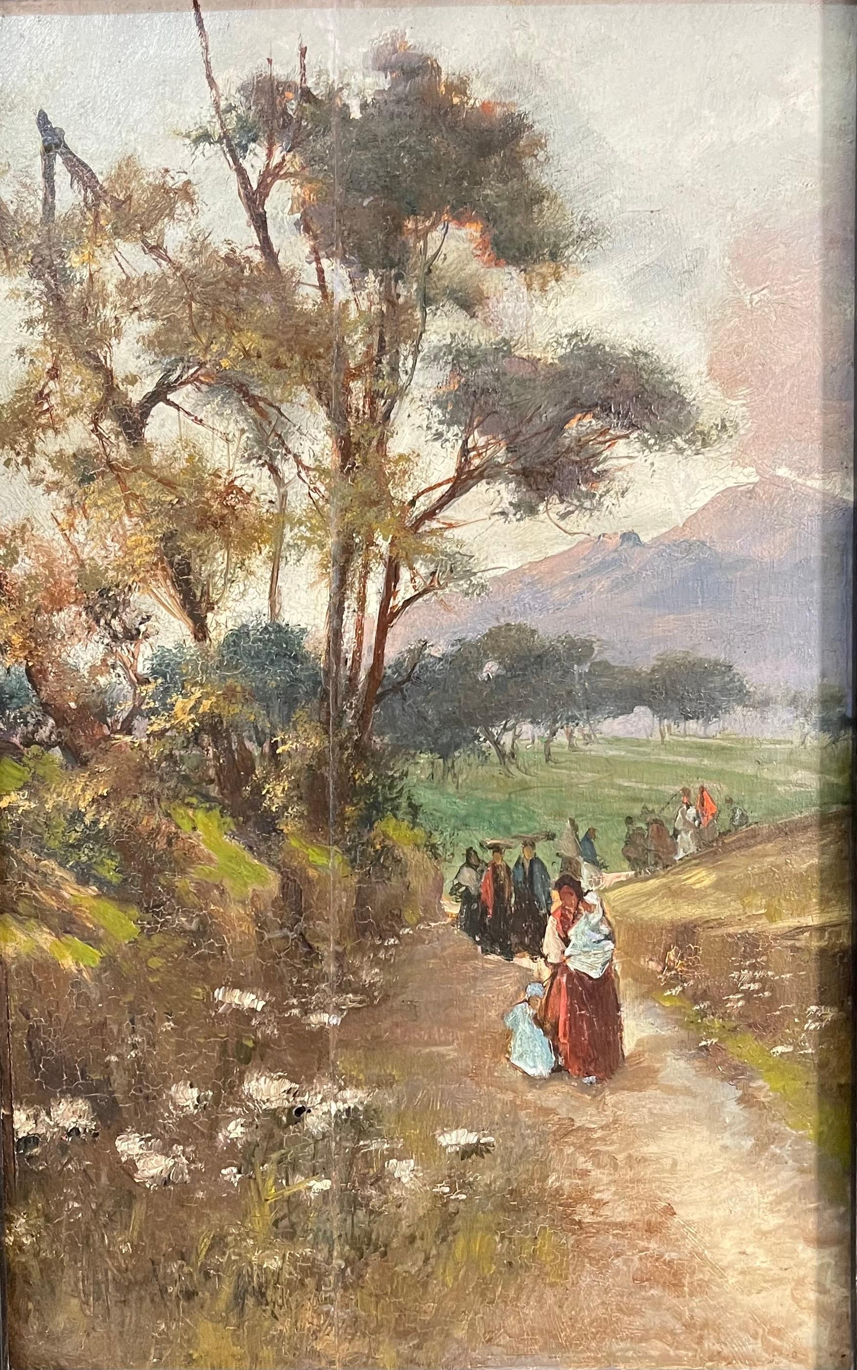 Italienische Landschaft des 19. Jahrhunderts von Camille Corot (Holz) im Angebot