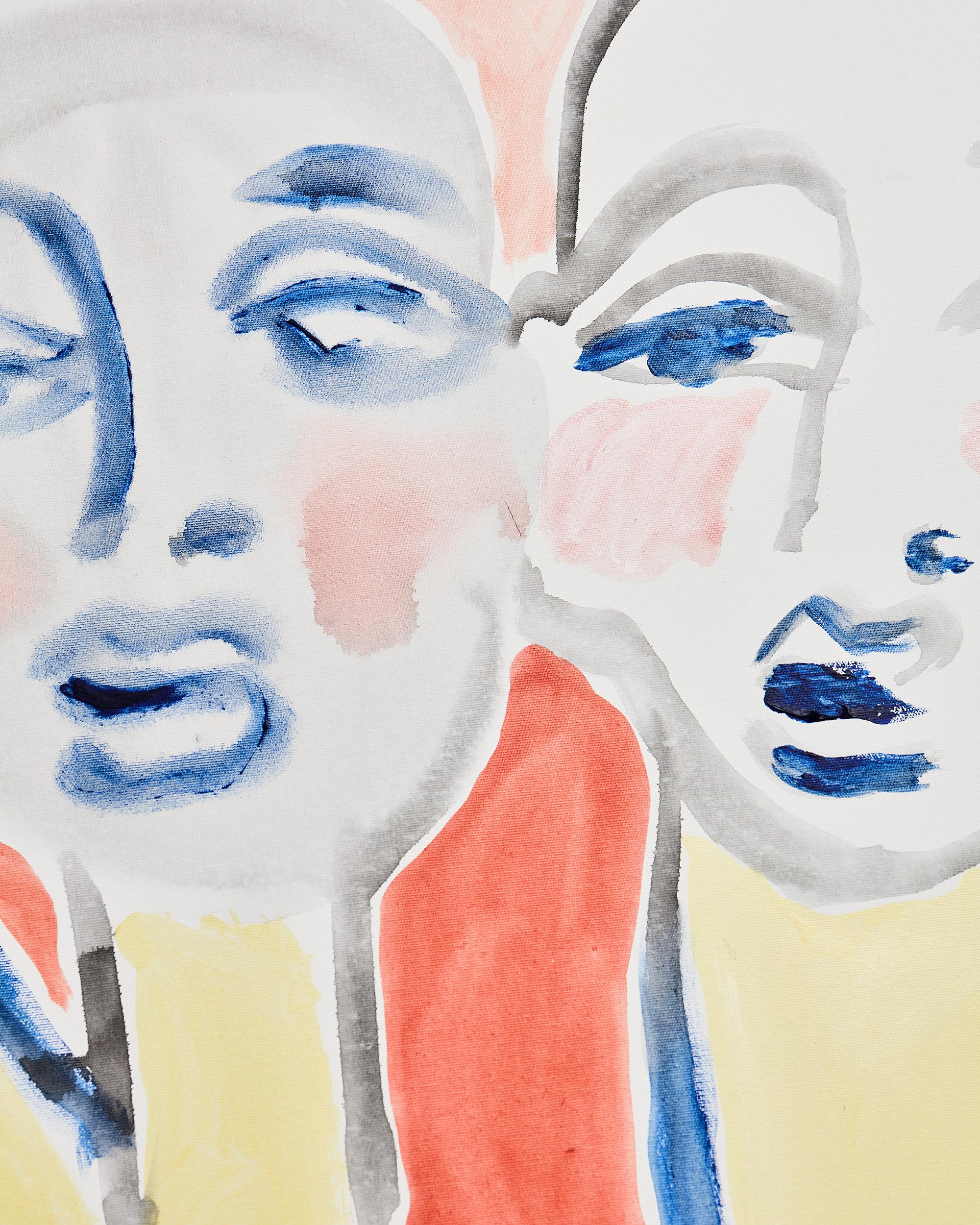Les bonshommes 2020 - Quadro contemporaneo di grandi dimensioni in acrilico su tela - Painting di Camille Cottier