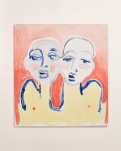 Les bonshommes 2020 - Grande peinture contemporaine à l'acrylique sur toile