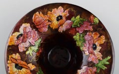 Camille Fauré for Limoges, France, Art Nouveau Bronze Bowl in Enamel Work