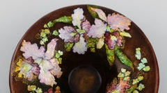 Camille Fauré for Limoges, France, Art Nouveau Bronze Bowl in Enamel Work