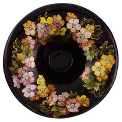 Camille Fauré for Limoges, France, Art Nouveau Bronze Bowl in Enamel Work