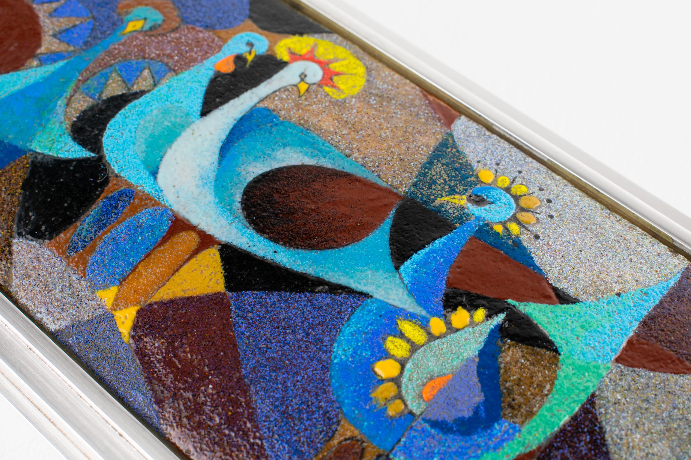 Camille Faure Limoges Modernist Enamel and Silver Plate Artwork Box, circa 1950 For Sale 12