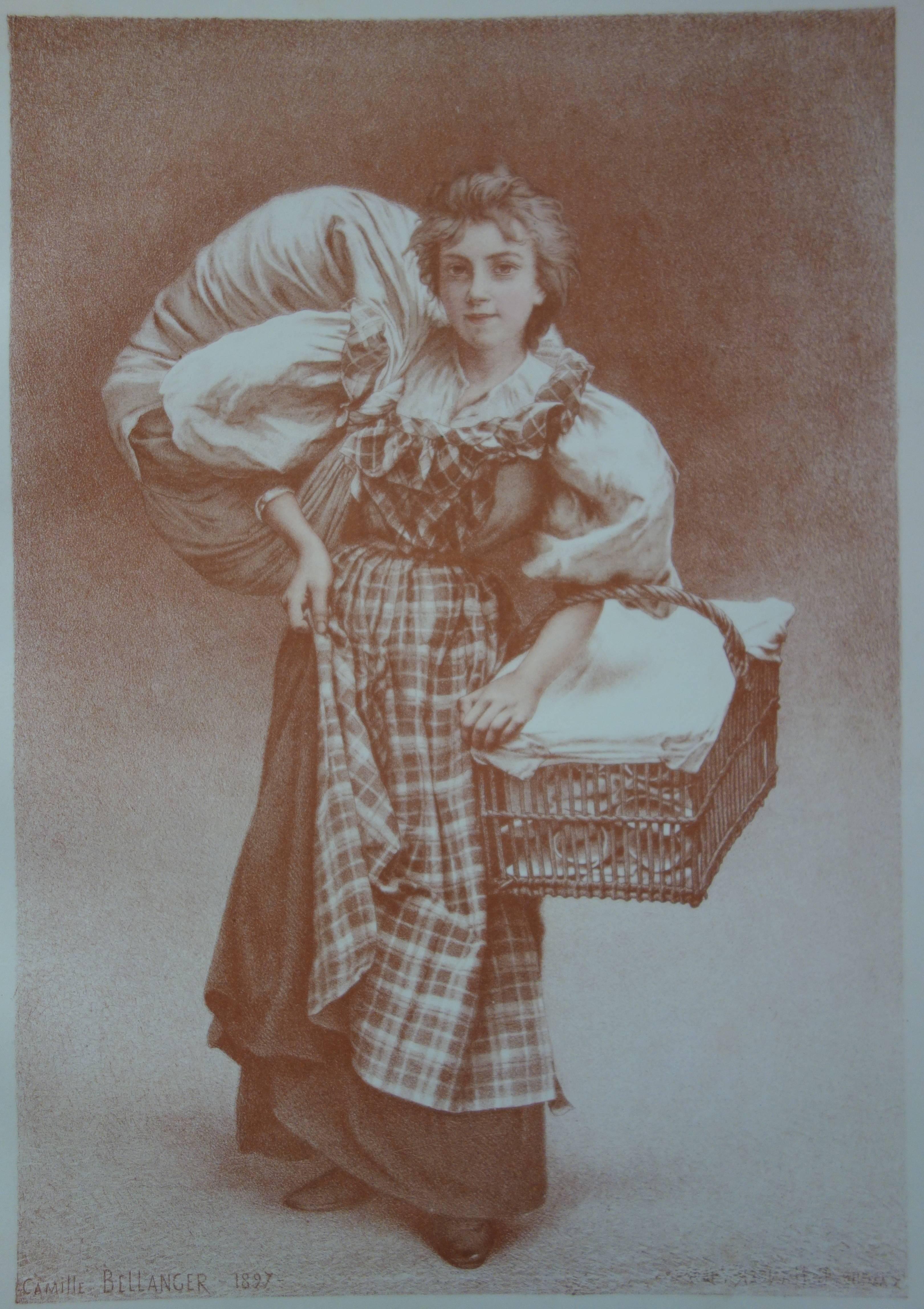 Camille BELLANGER
The Laundress

Original lithograph
Printed signature in the plate
1897/98
Printed on paper Vélin 
Size 40 x 31 cm (c. 16 x 12