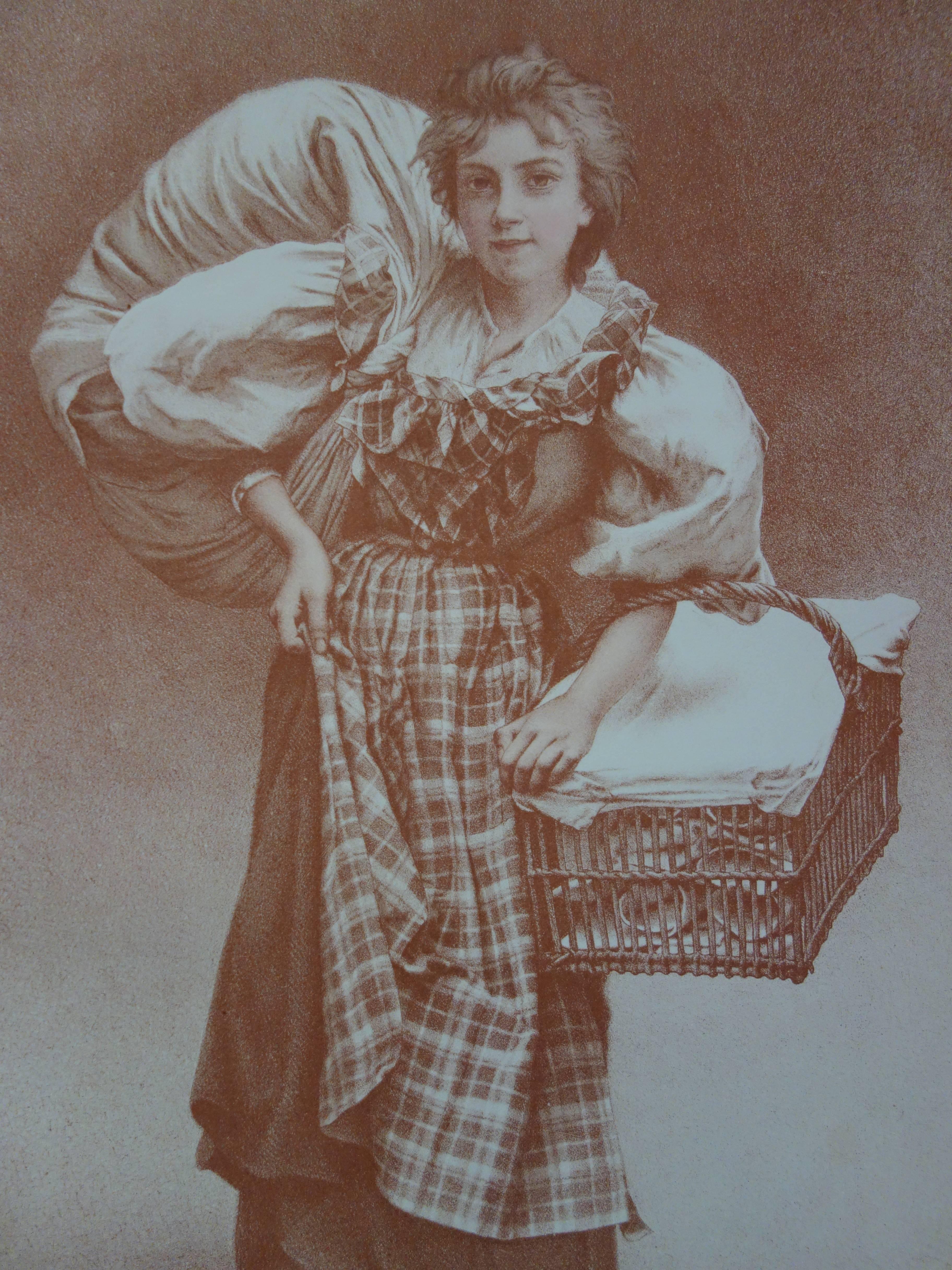 The Laundress - Original lithograph - 1897 3