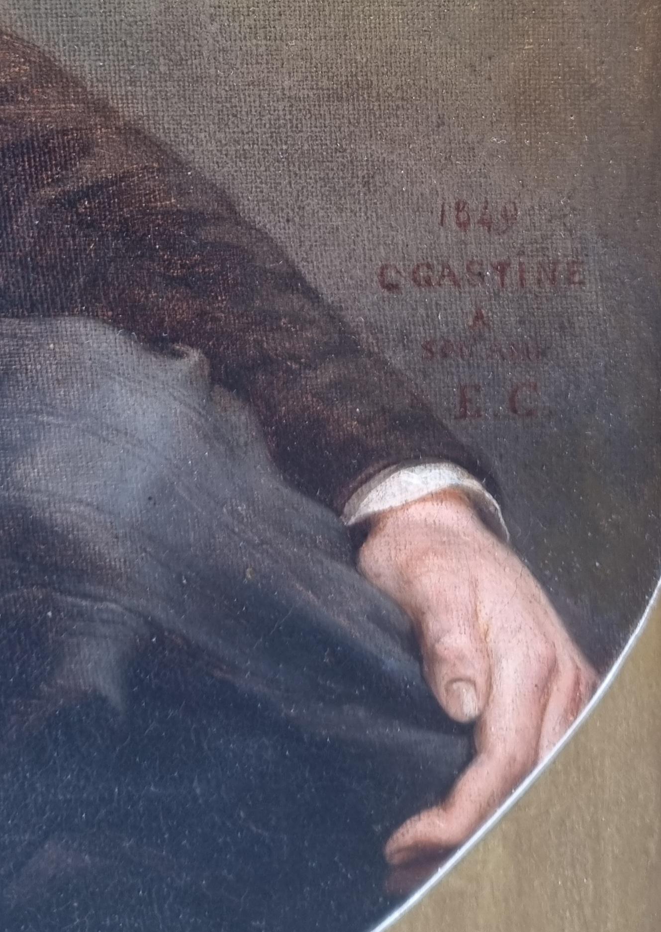 Camille Auguste GASTINE
Parigi, 1819- Parigi, 1867
Ritratto del pittore Eugène Cicéri
Olio su tela
Firmato, dedicato e datato in basso a destra 