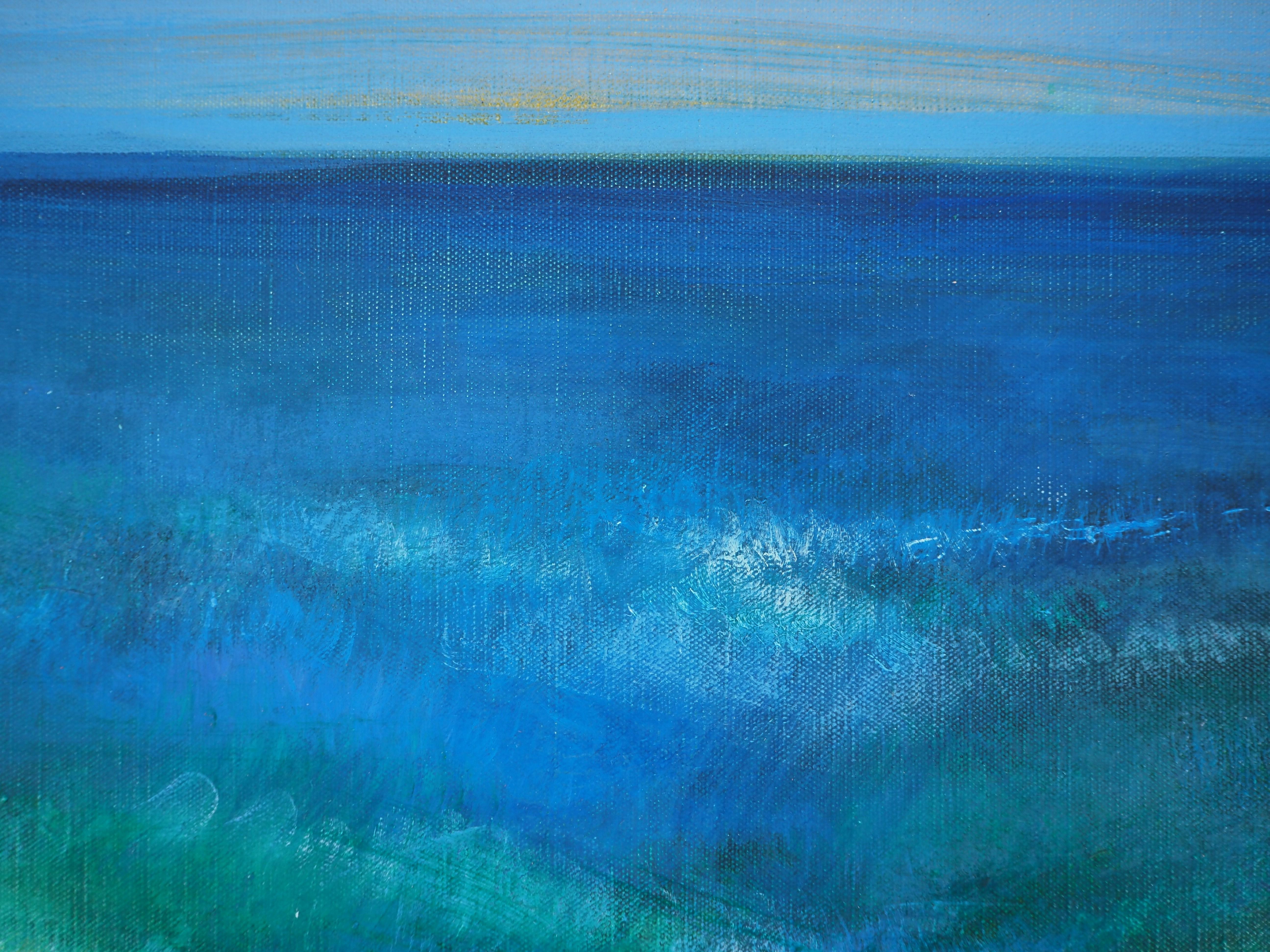 French  Riviera : Cove in the Mediterranean Sea - Original oil on canvas, Signed For Sale 1