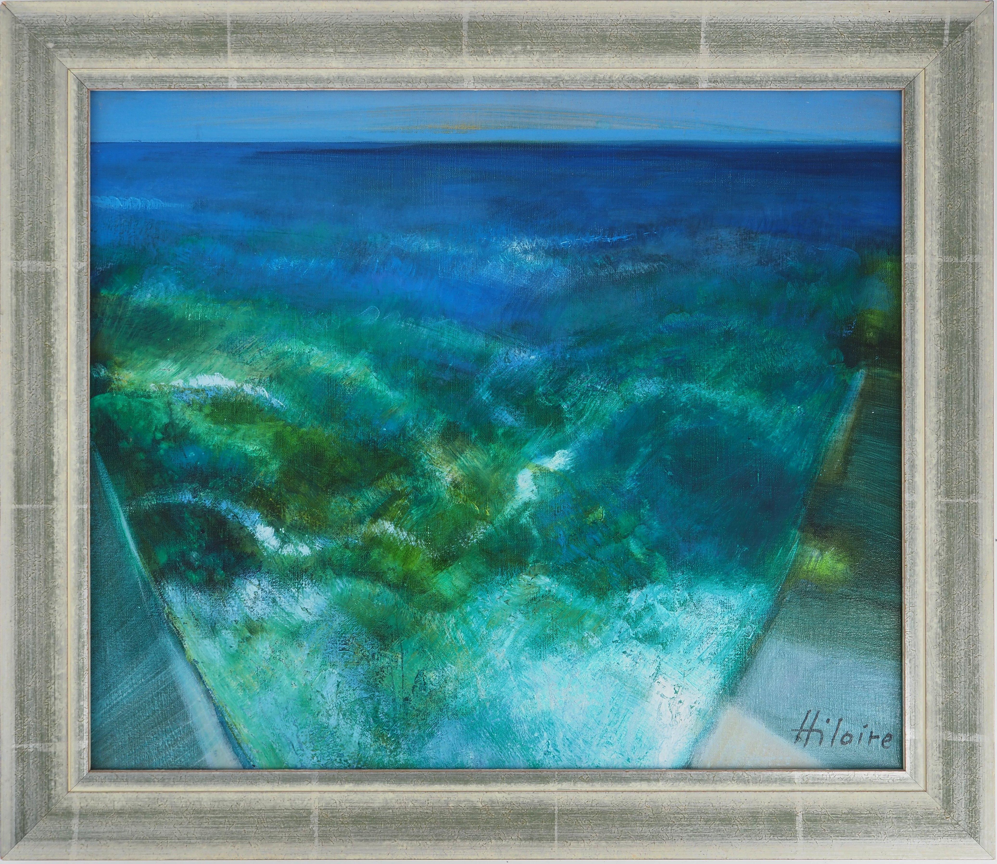 Camille Hilaire Landscape Painting - French  Riviera : Cove in the Mediterranean Sea - Original oil on canvas, Signed