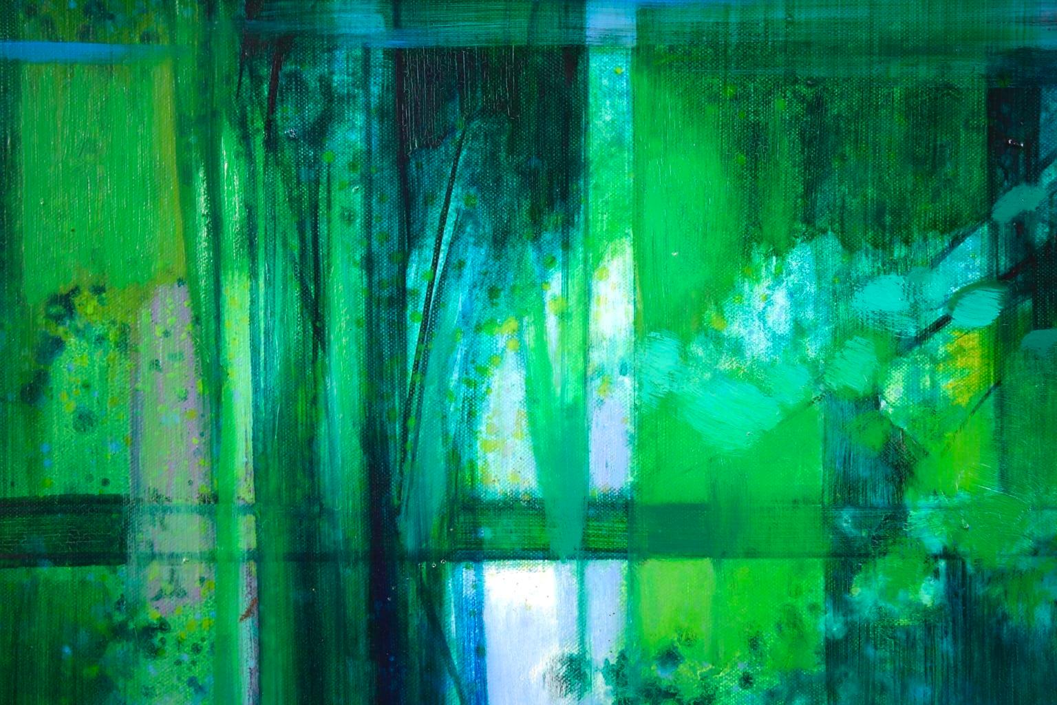 La Riviere - French Cubist Oil, Green River Landscape by Camille Hilaire 5