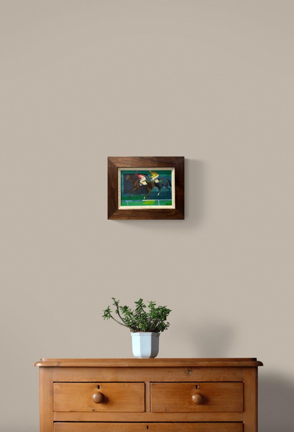 L'Arrivée, olio su tela francese del XX secolo - Painting Postimpressionismo di Camille Hilaire