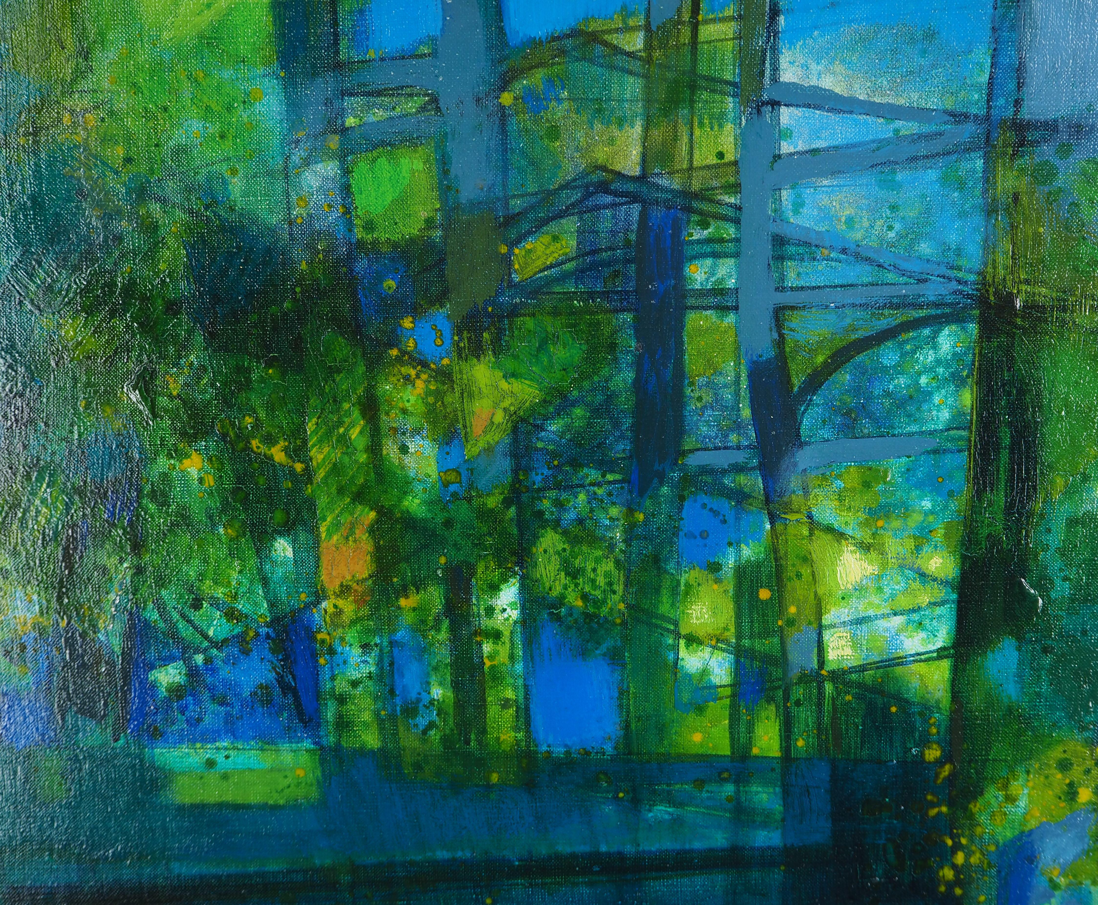 Normandia: Riflesso su un fiume - Olio originale su tela, firmato - Painting Moderno di Camille Hilaire