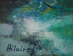 Seascape : Waves on the Coast Rocks - Original oil on canvas, Signed