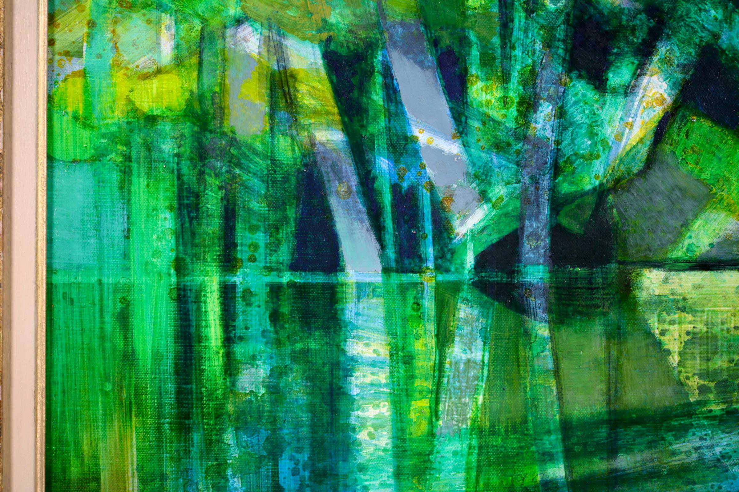 Vallee du Cousin - Óleo cubista francés, Paisaje de Green River por Camille Hilaire en venta 8