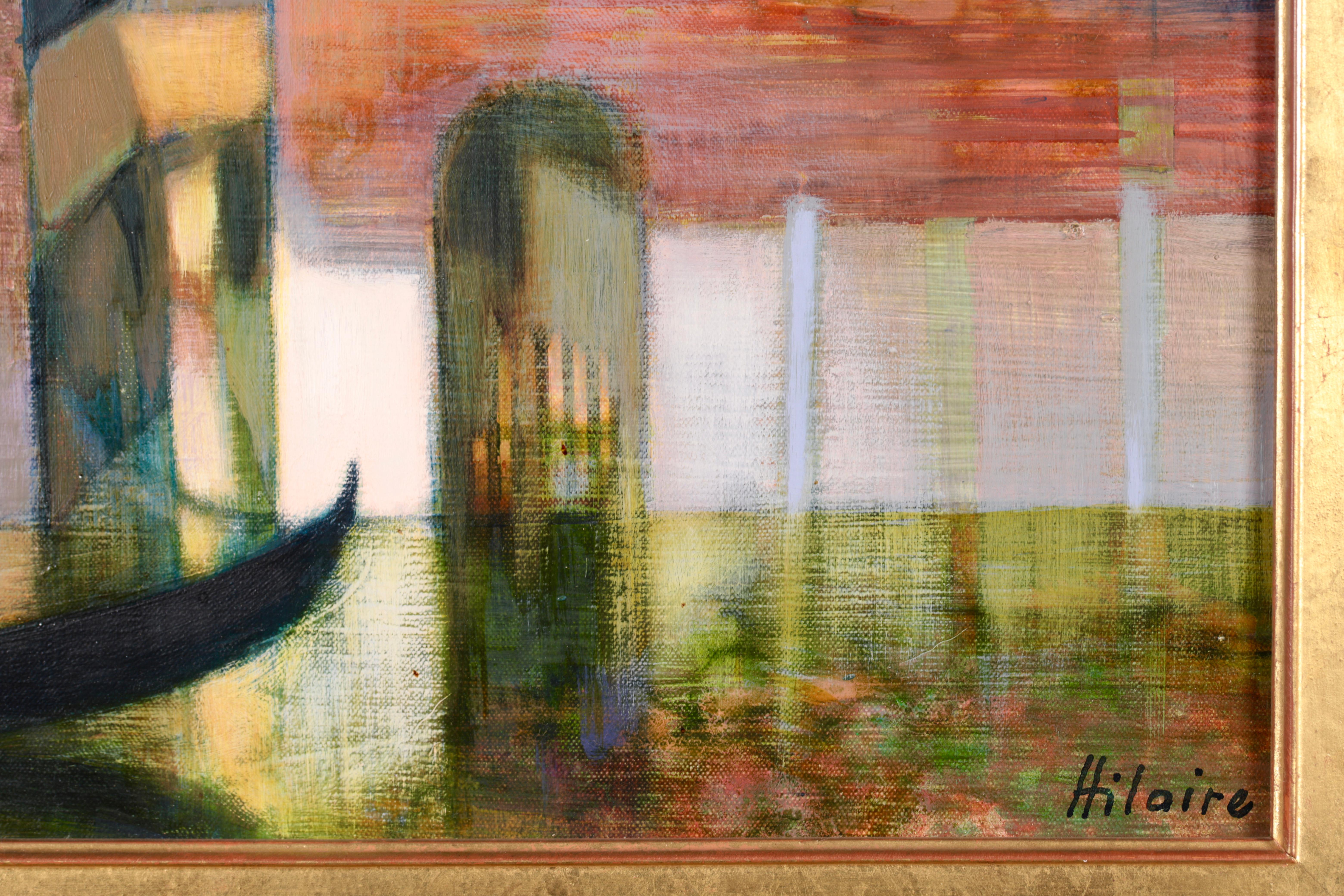 Huile de paysage cubiste Vieux palais sur la canal - Venise - Camille Hilaire en vente 4