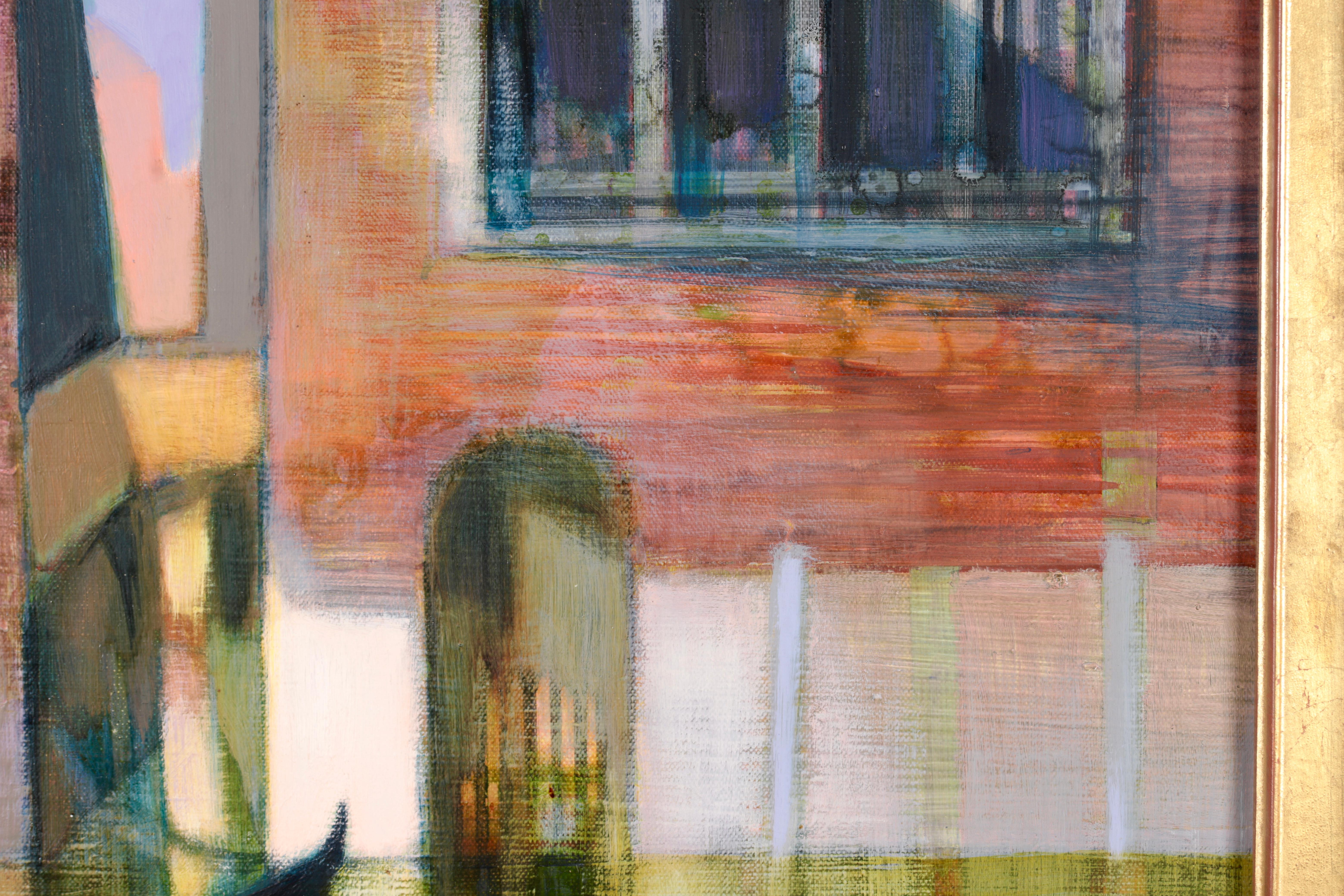 Huile de paysage cubiste Vieux palais sur la canal - Venise - Camille Hilaire en vente 5