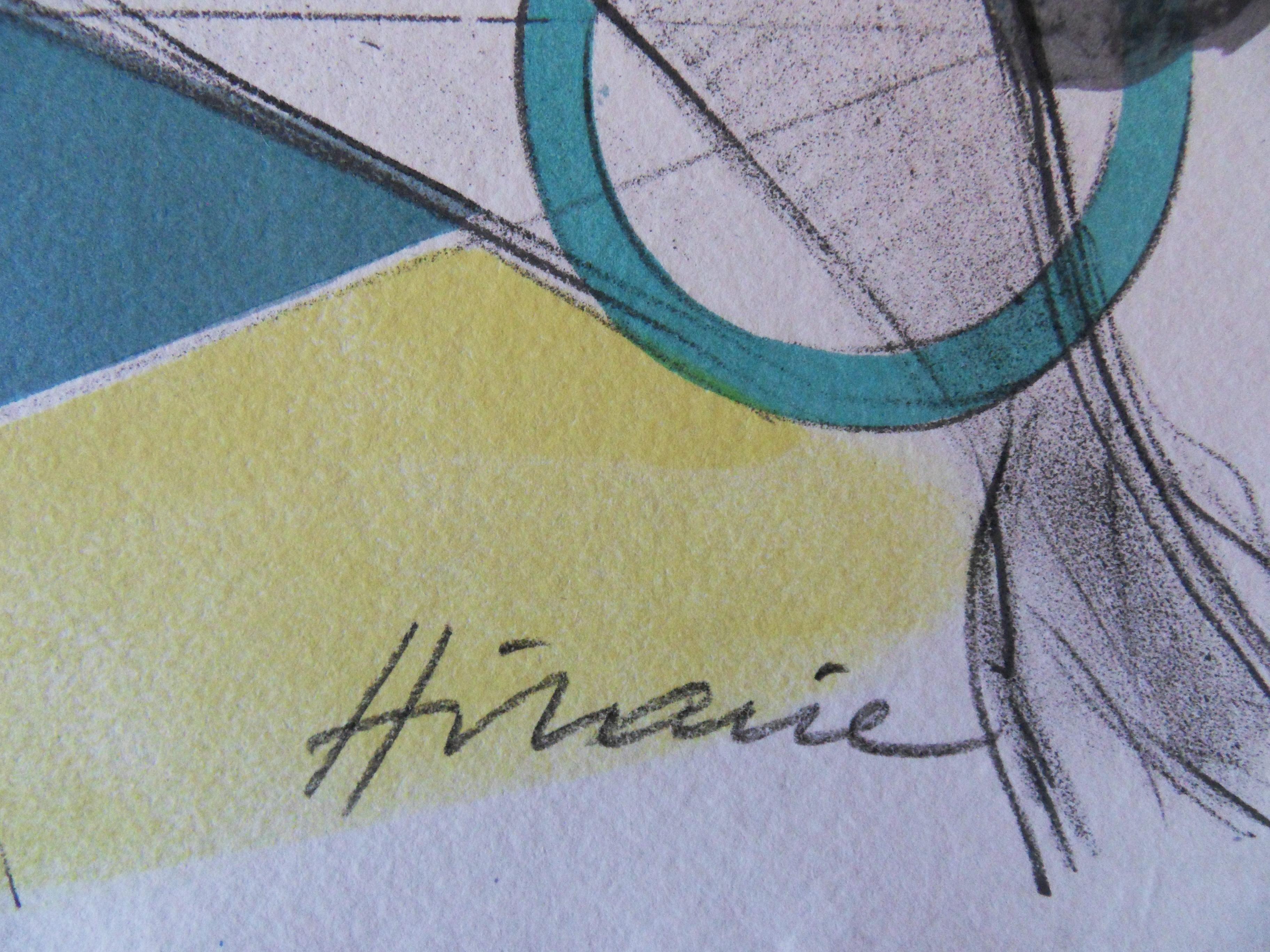 Circo: I giocolieri - Litografia originale firmata dalle mani - Print di Camille Hilaire