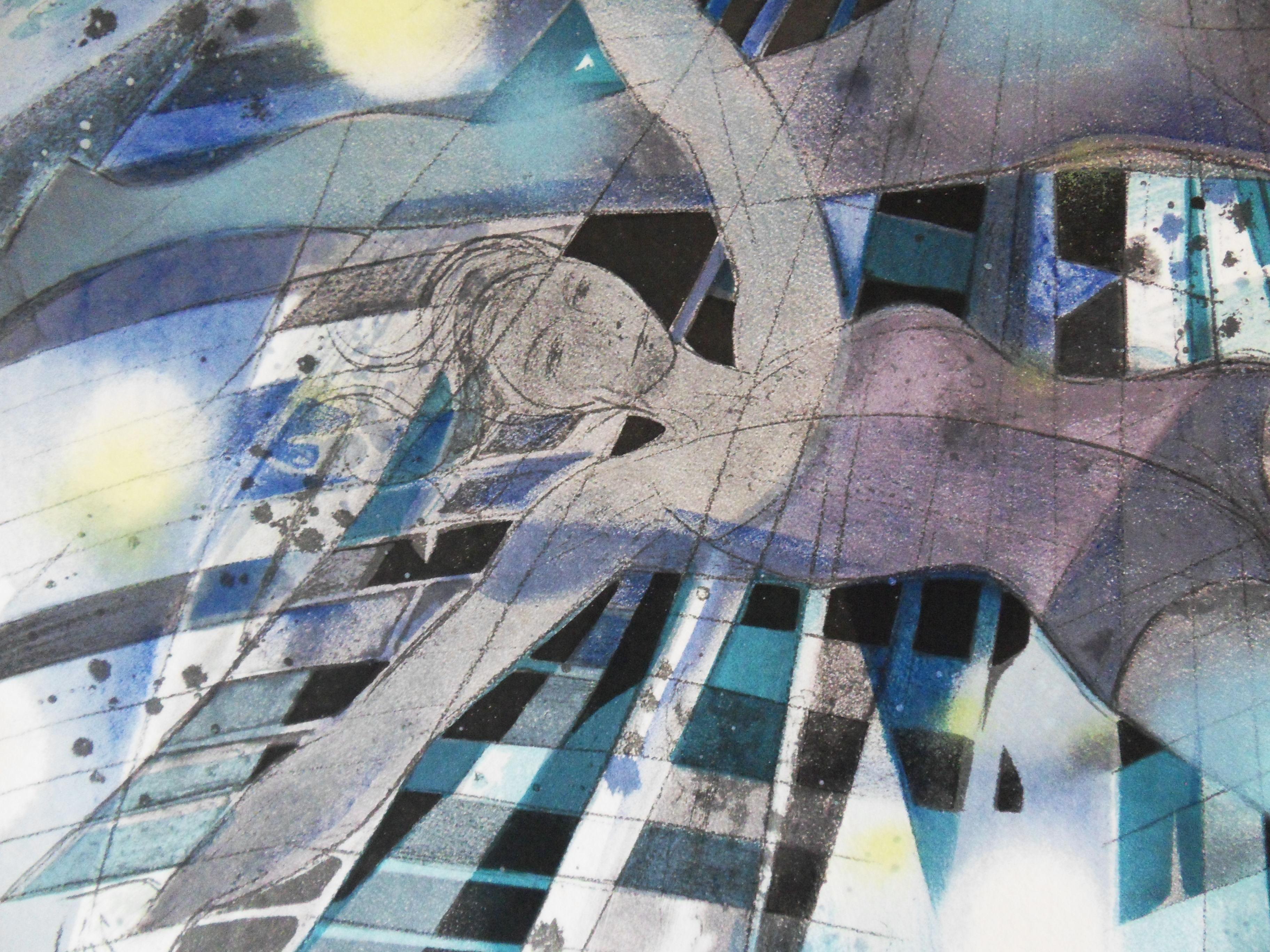Circus : The Outfielders - Original handsigned lithograph - Gray Figurative Print by Camille Hilaire