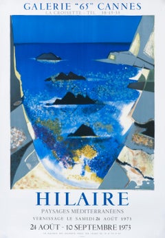 "Hilaire - Paysages Mediterraneens - Cannes" Seascape Exhibition Poster