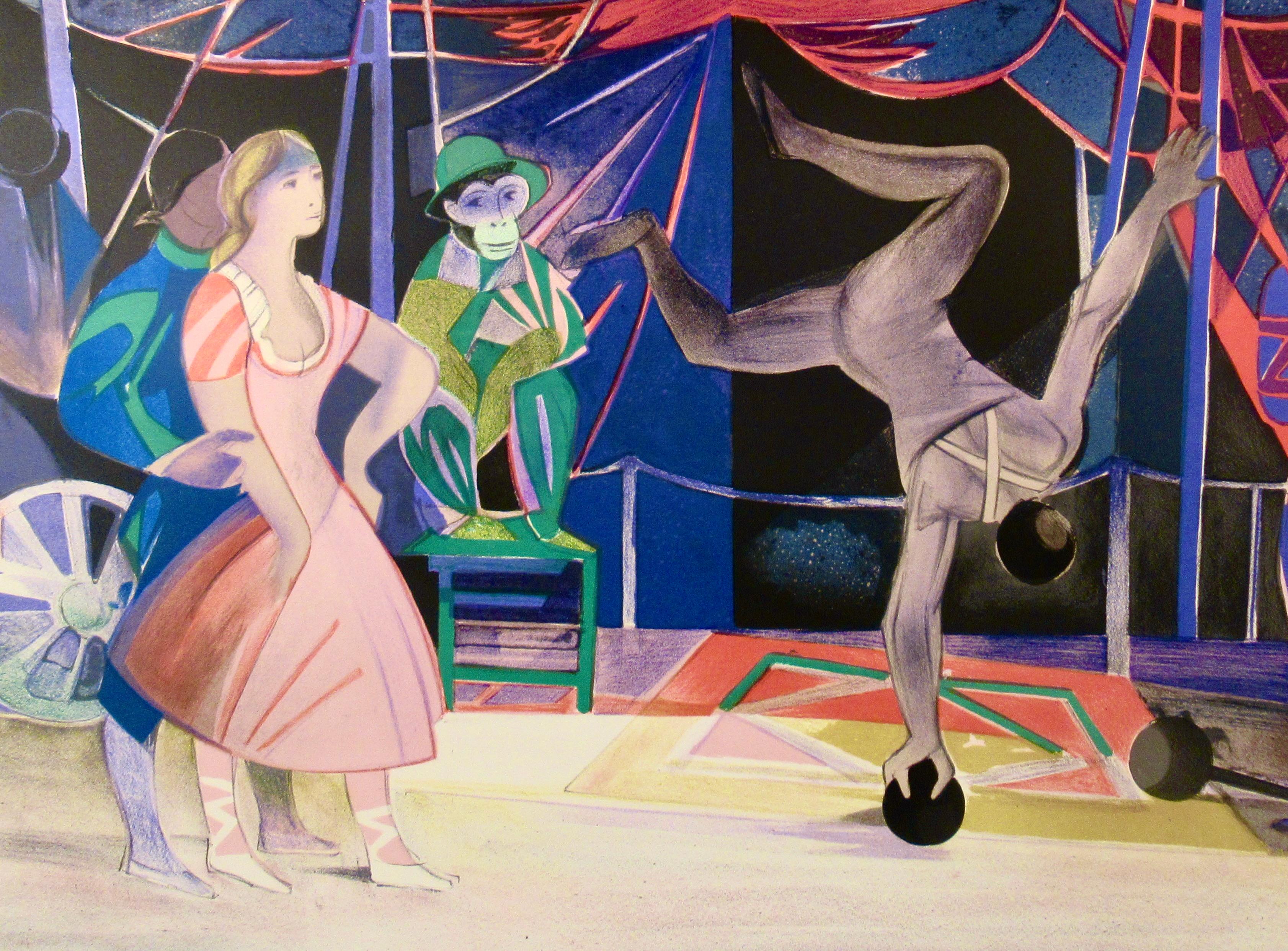 Le Cirque I - Impressionnisme Print par Camille Hilaire