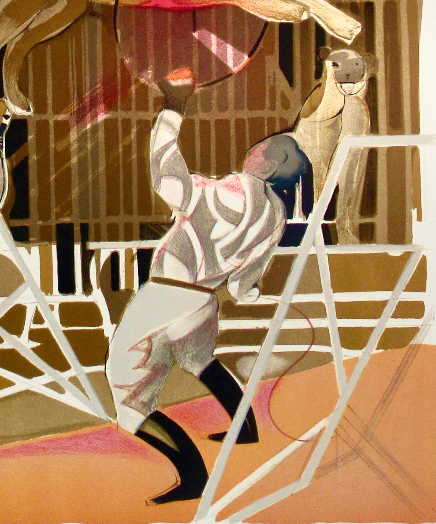 Le cirque (Le cirque) II - Impressionnisme Print par Camille Hilaire