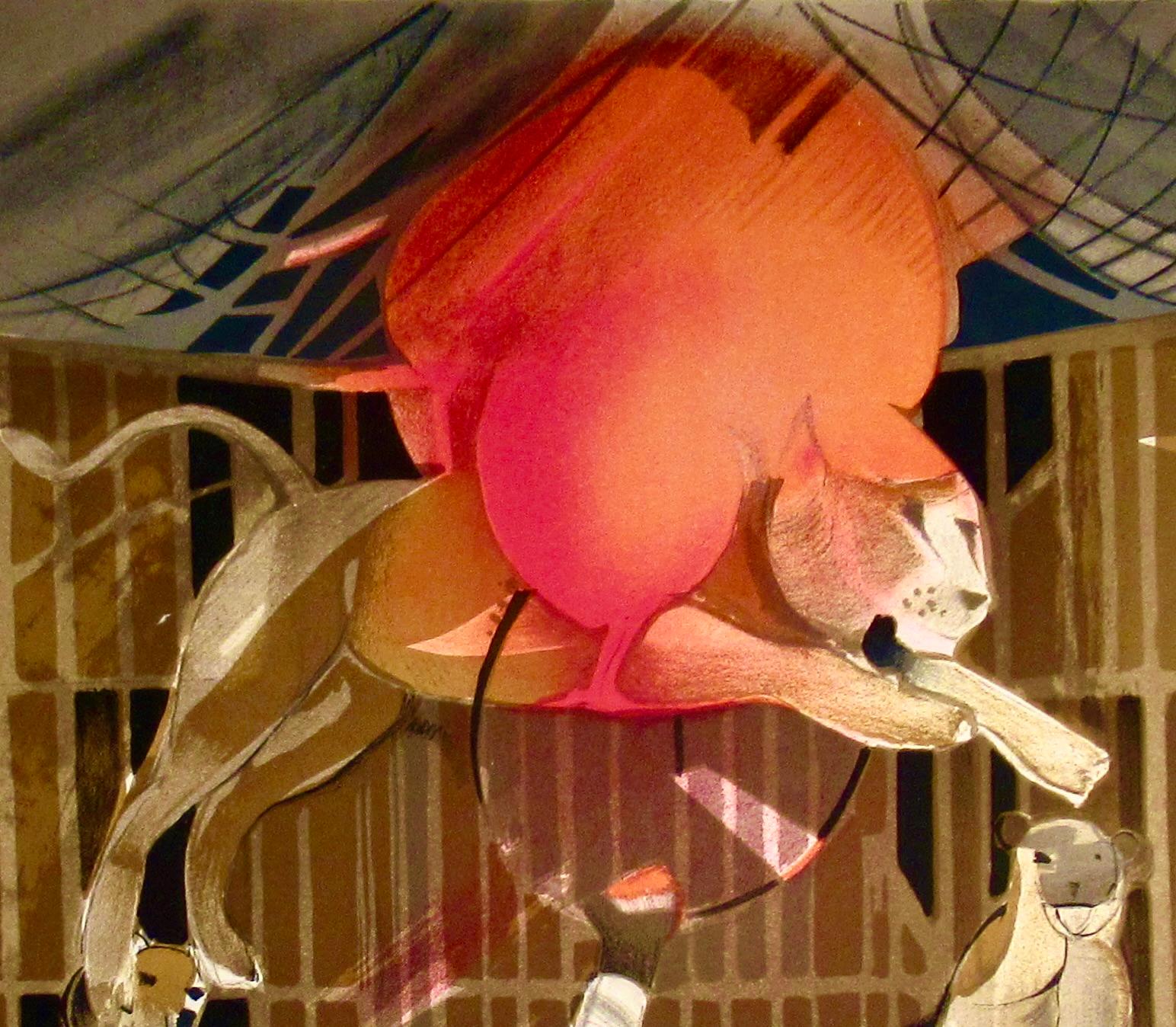 Le cirque (Le cirque) II - Beige Animal Print par Camille Hilaire