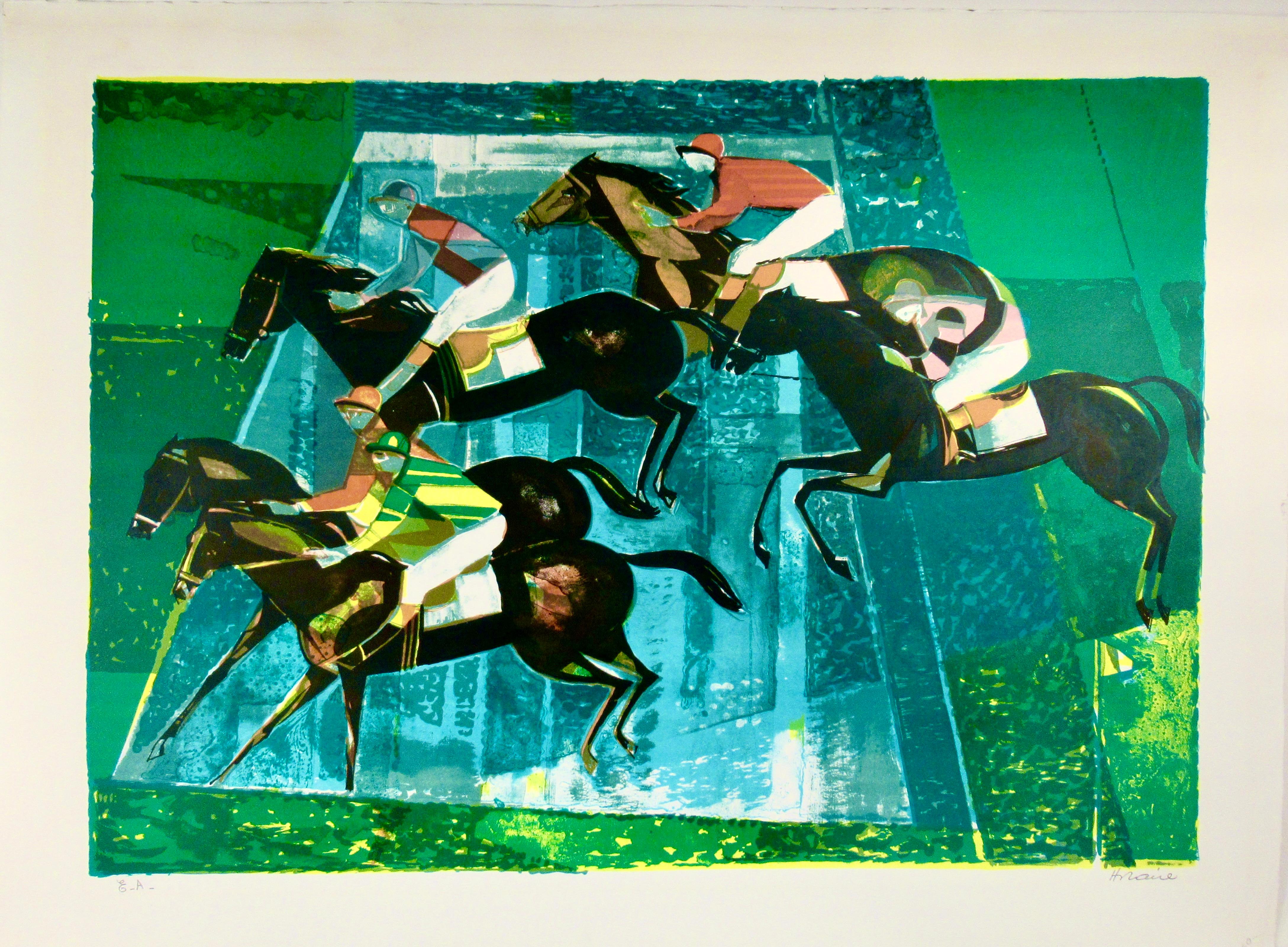 Les Courses (Le corse dei cavalli) - Print di Camille Hilaire
