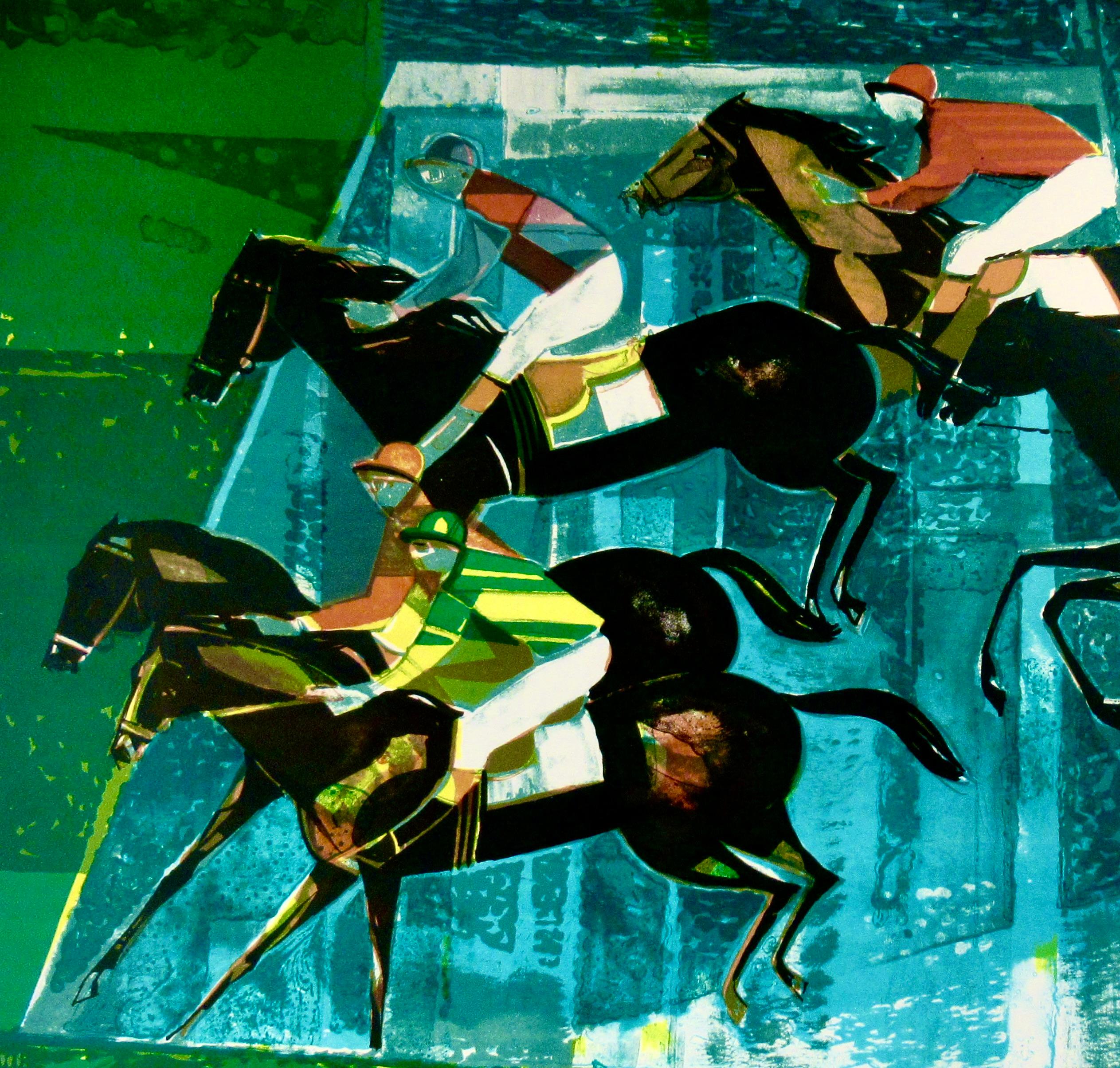 Les Courses (Le corse dei cavalli) - Print Impressionismo di Camille Hilaire