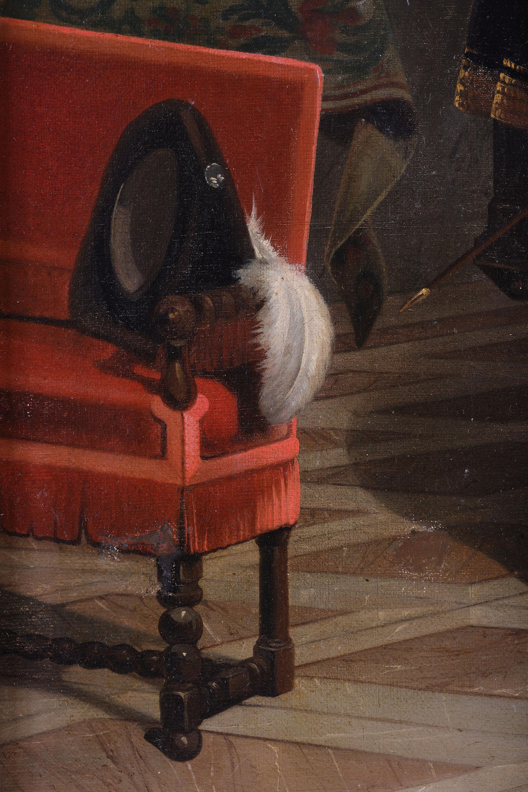 'A Gentleman Reading to a Lady in an Interior'. Antique painting by Roqueplan im Angebot 2