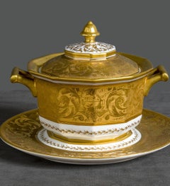 Camille Le Tallec Gilded Porcelain Tureen Empire-Style Set