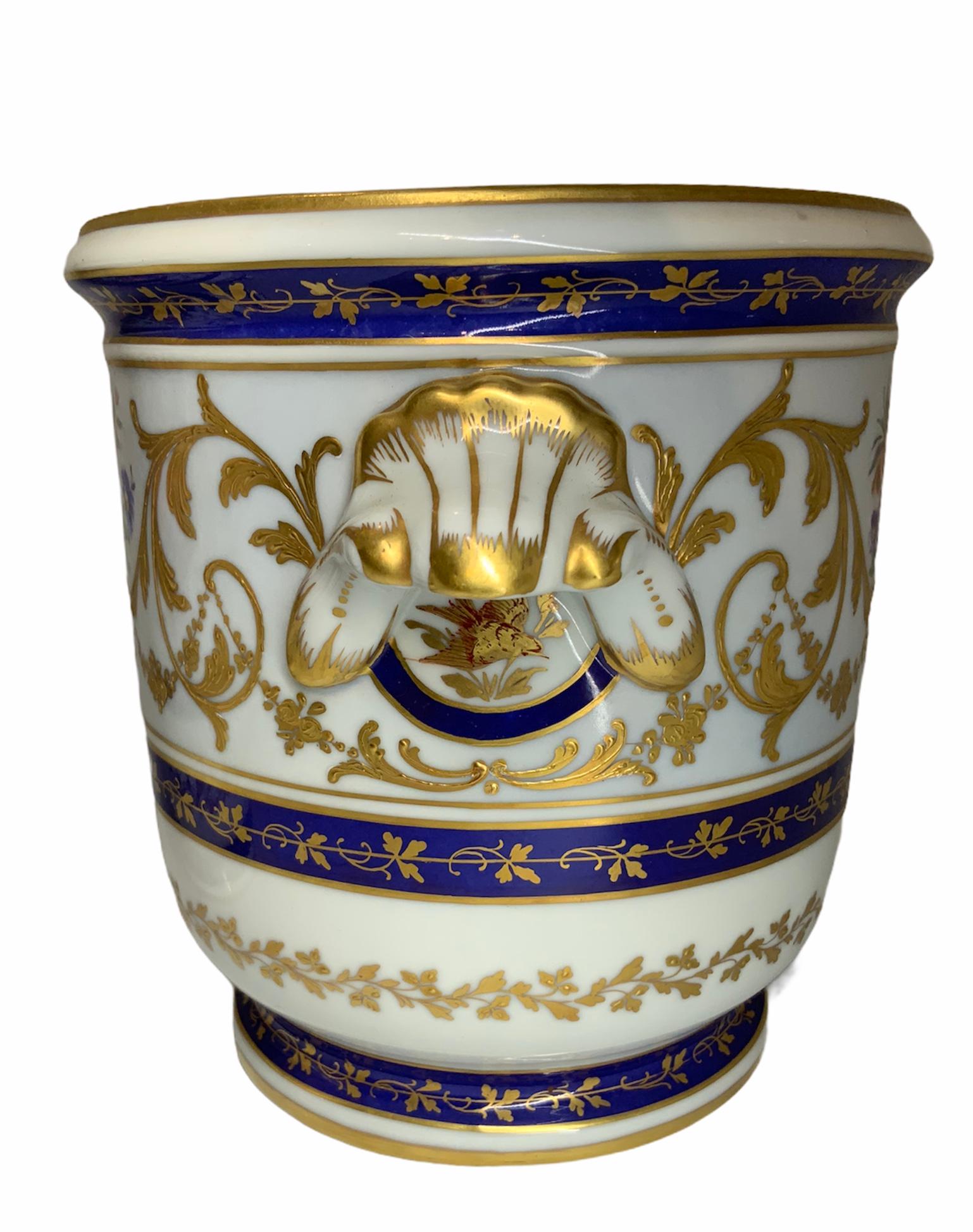 French Camille Le Tallec Porcelain Pair of Cachepot For Sale