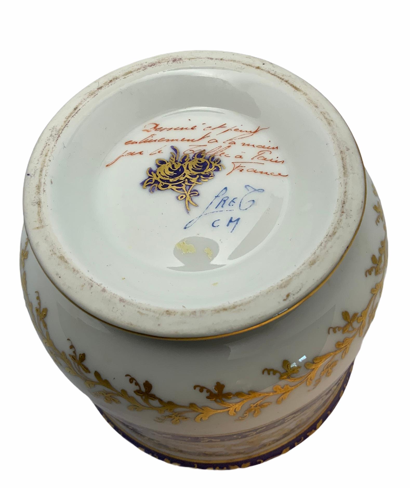 French Camille Le Tallec Porcelain Petite Cachepot/Vase