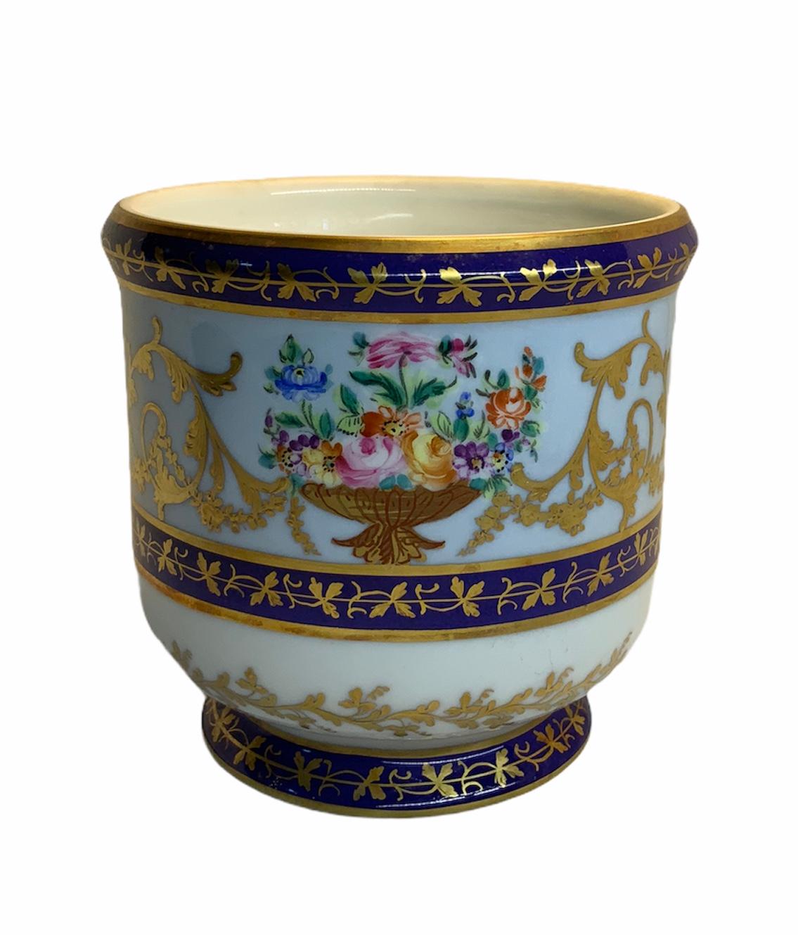 20th Century Camille Le Tallec Porcelain Petite Cachepot/Vase