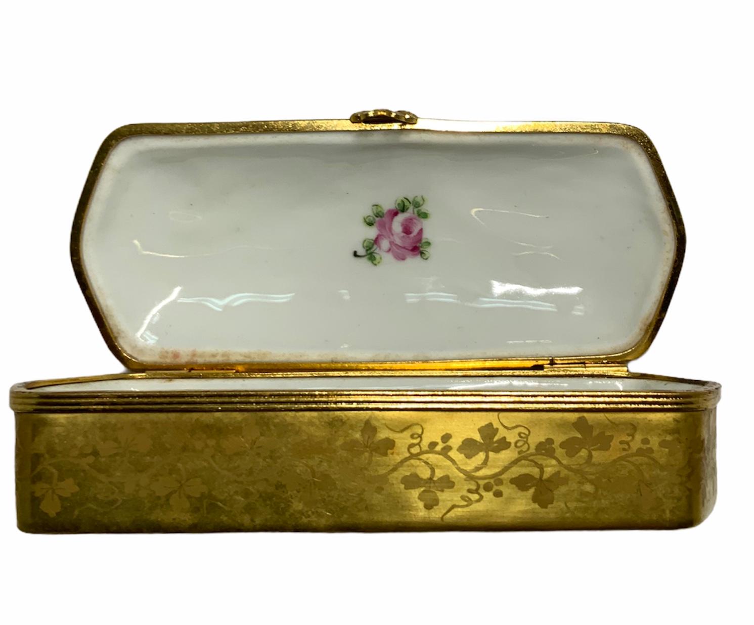 French Camille Le Tallec Porcelain Rectangular Dresser Box
