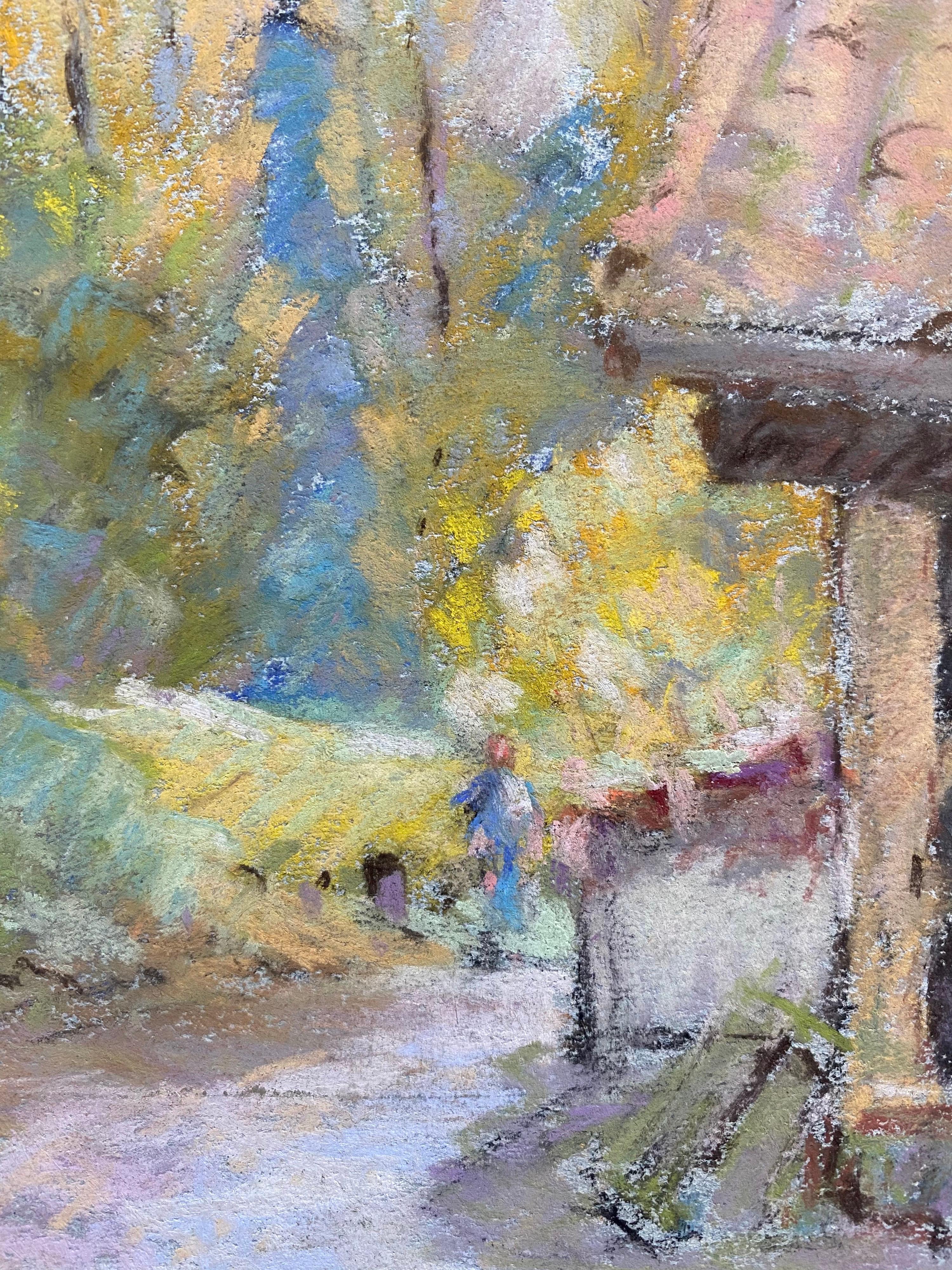 Camille Meriot, French Impressionist Signed pastel Rural Landscape 2