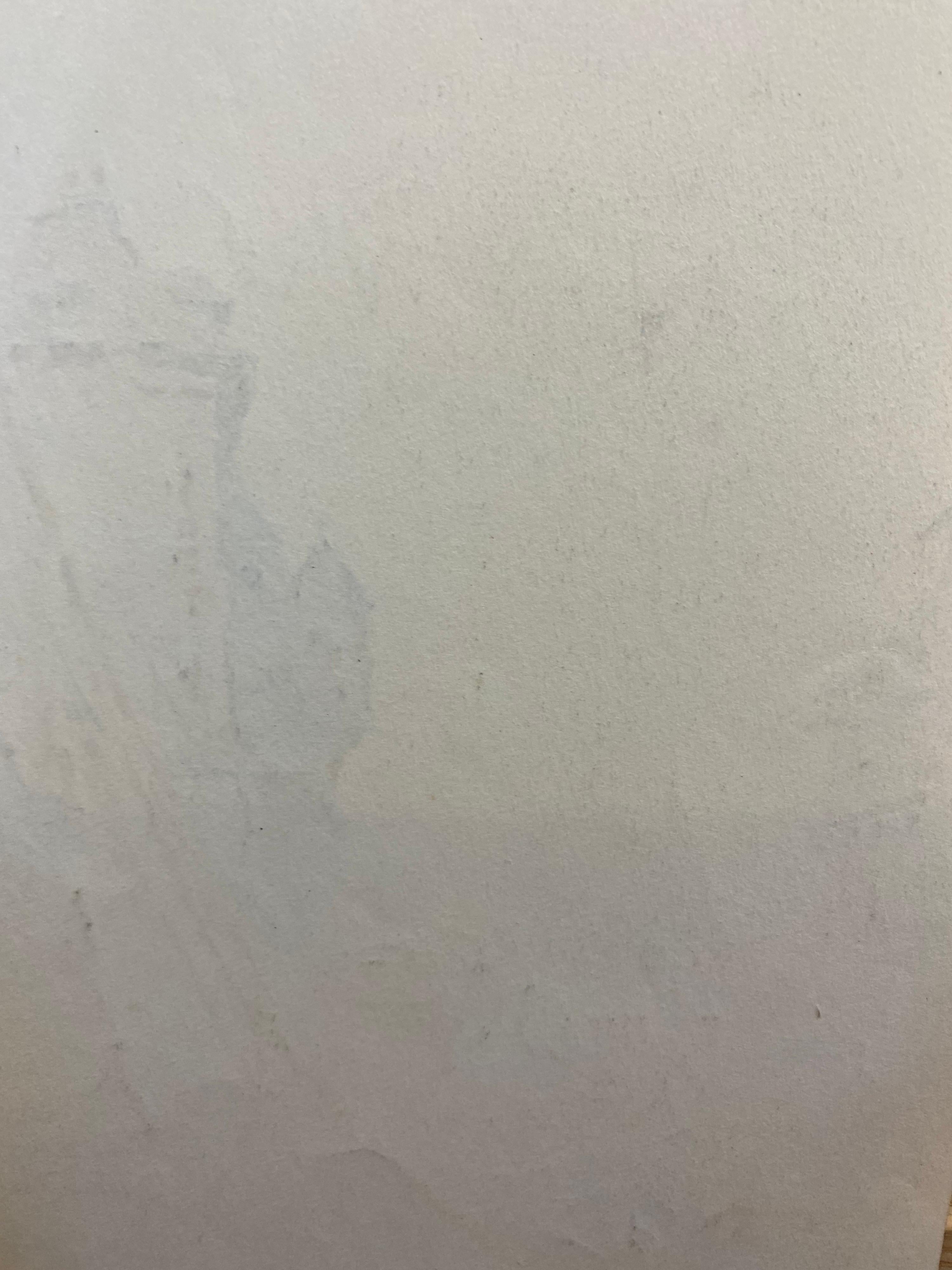 HONFLEUR Dibujo francés impresionista a lápiz firmado- Escena marinera de época - Painting de Camille Meriot