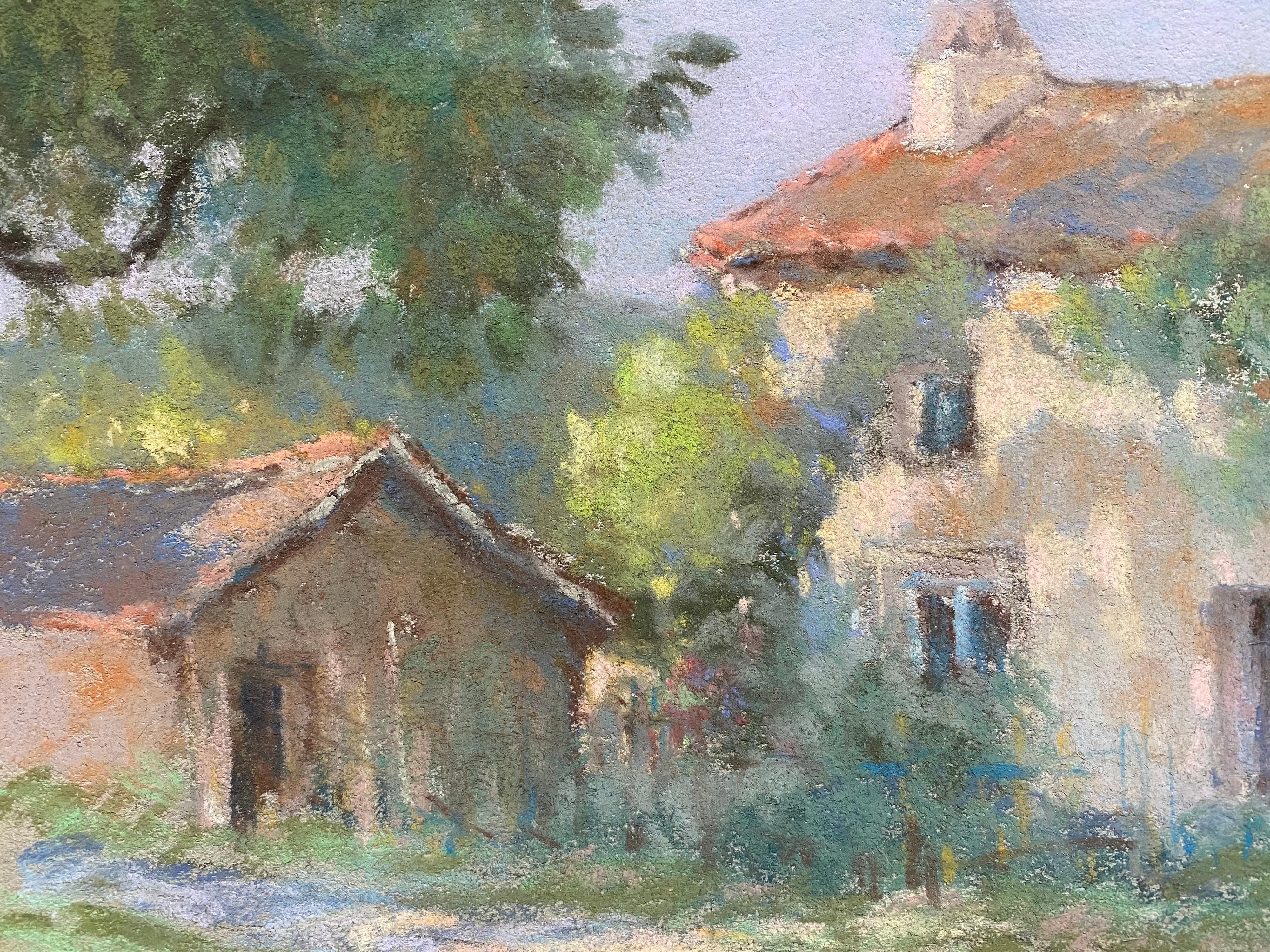 Camille Meriot, Pastel French Impressionist painting Country Cottage Landscape 3