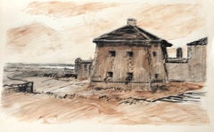 Coastal Houses French Impressionist painting