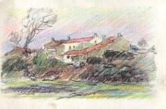 Countryside Scene, French Impressionist painting