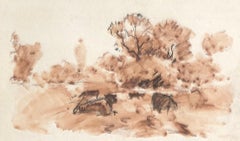 Forest, French Impressionist painting