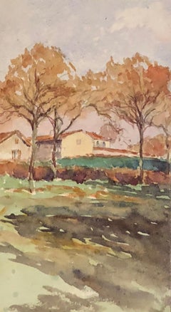 Häuser in der Landschaft, französische impressionistische Malerei